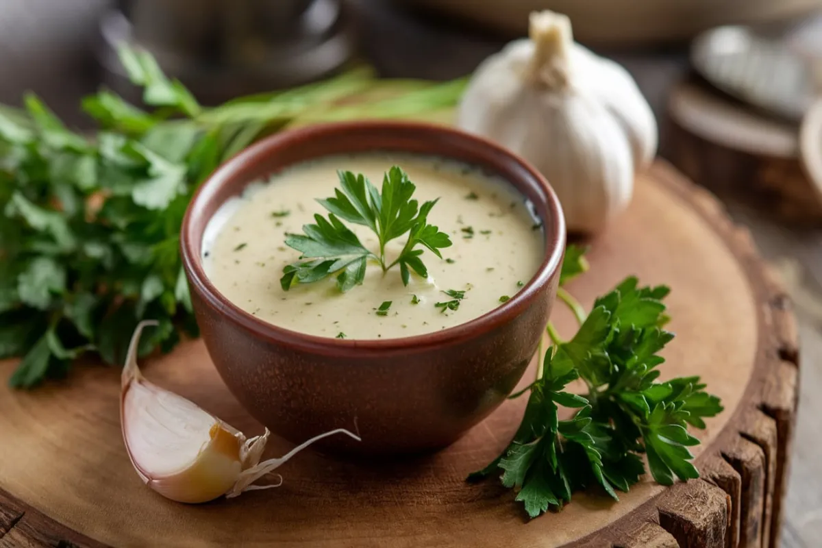 Bowl of Cowboy Butter with herbs and spices