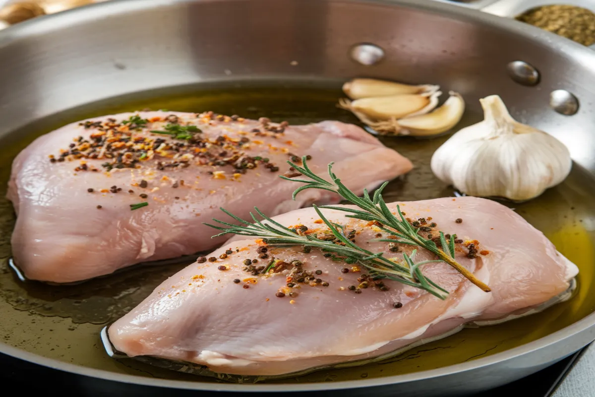 When to add garlic when cooking chicken in a skillet