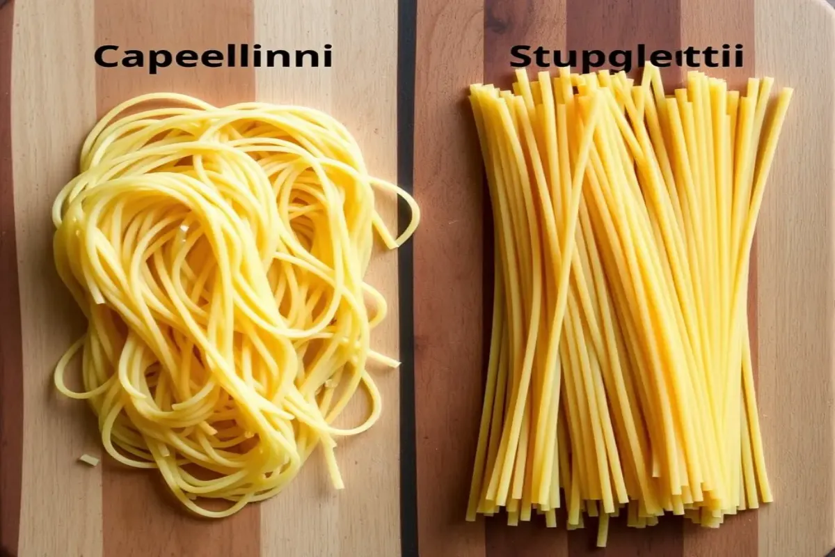 Capellini and spaghetti