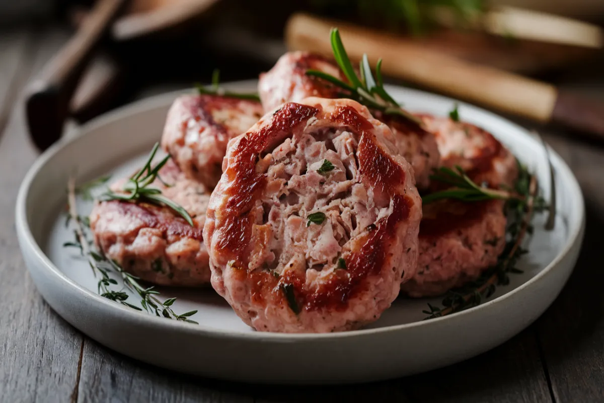 Delicious homemade turkey sausage patties recipe with fresh herbs.