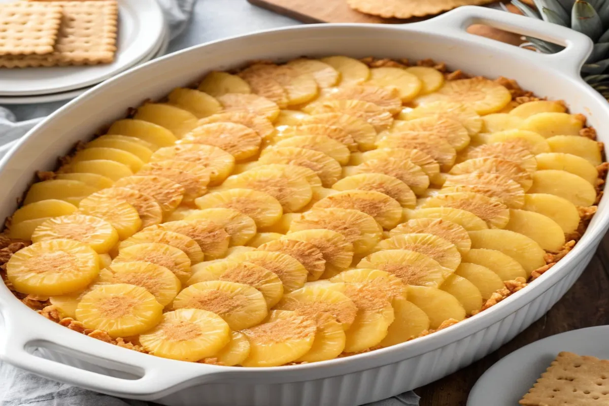  Pineapple casserole with crispy cracker topping