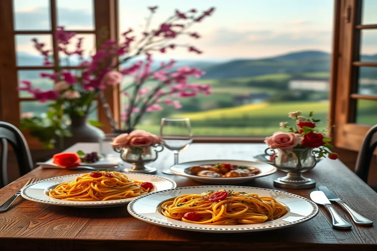 Capellini and spaghetti 